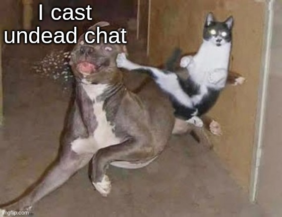 get rekt (announcement version) | I cast undead chat | image tagged in get rekt announcement version | made w/ Imgflip meme maker