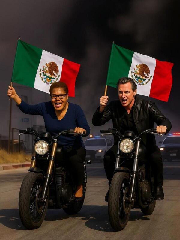 Gavin Newsom and Mayor Bass Blank Meme Template