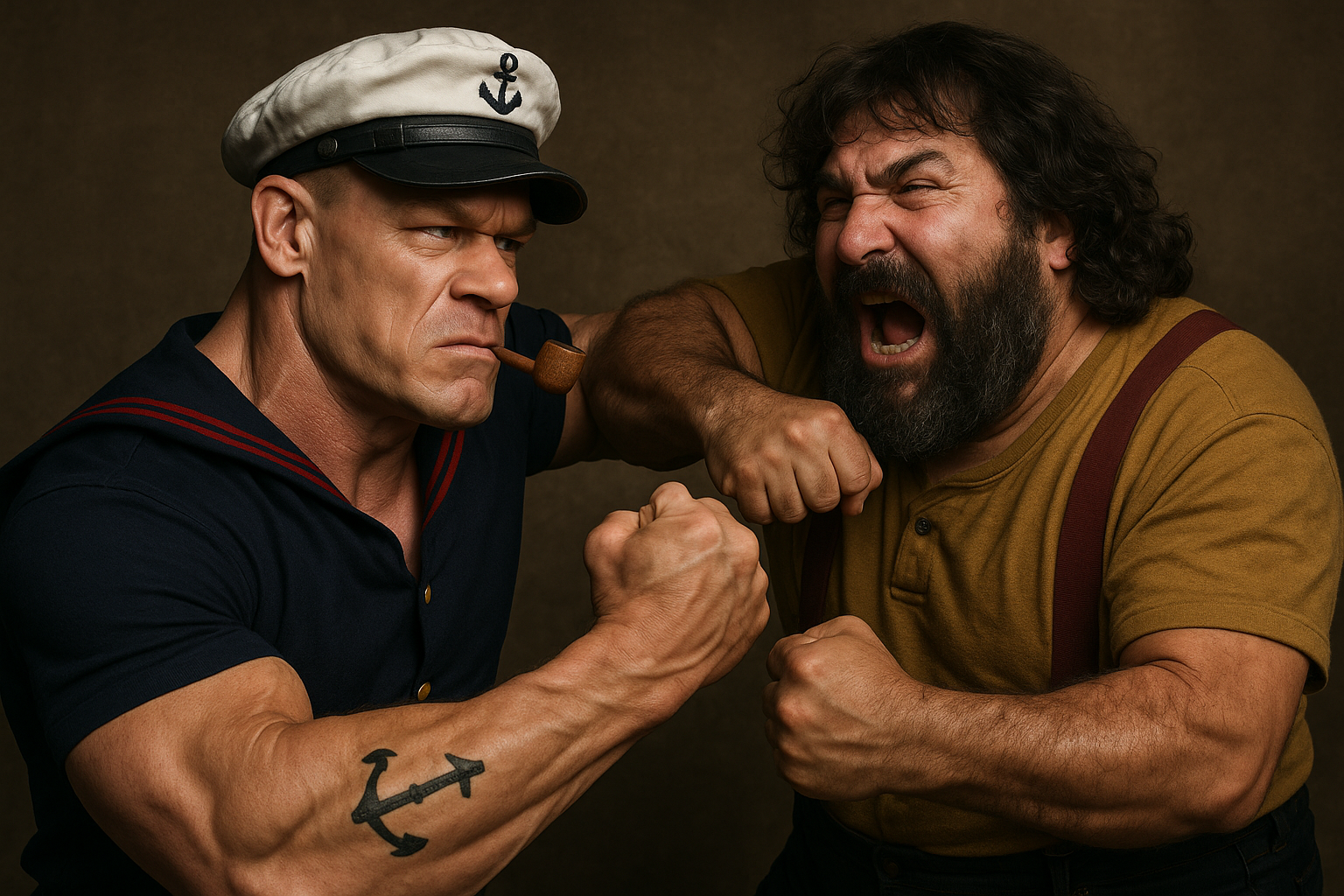 Popeye and Bluto Blank Meme Template
