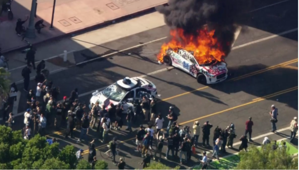 LA Protests and Waymo Blank Meme Template