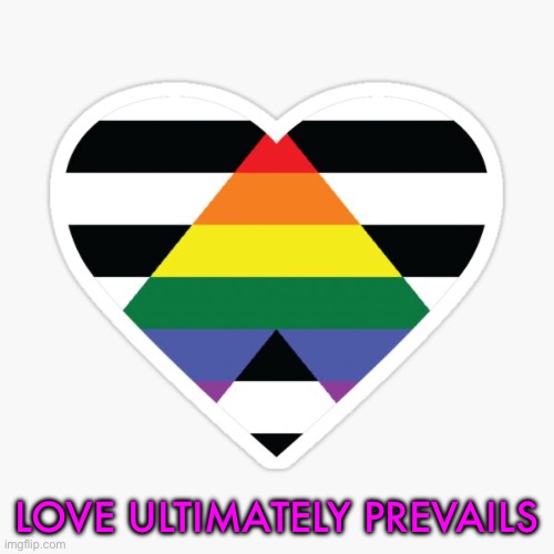 Love Ultimately Prevails (Ada: Love Ultimately Prevails) | LOVE ULTIMATELY PREVAILS | image tagged in ally,straight ally | made w/ Imgflip meme maker