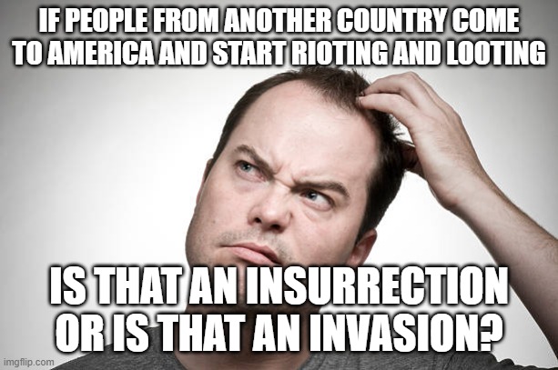 Wasn't there another group of socialists and antisemites in history before?  I'm trying to remember what they called themselves. | IF PEOPLE FROM ANOTHER COUNTRY COME TO AMERICA AND START RIOTING AND LOOTING; IS THAT AN INSURRECTION OR IS THAT AN INVASION? | image tagged in insurrection,invasion,violent riots | made w/ Imgflip meme maker