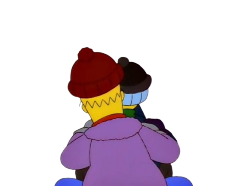 Mr. Burns and Homer Simpson Sledding Blank Meme Template