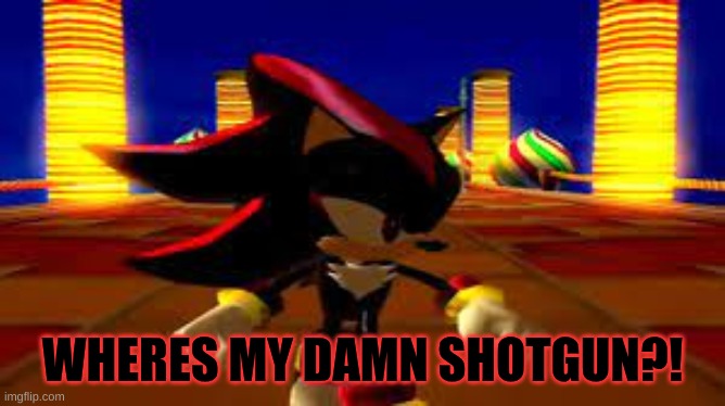 wheres that damn fourth chaos emerald | WHERES MY DAMN SHOTGUN?! | image tagged in wheres that damn fourth chaos emerald | made w/ Imgflip meme maker