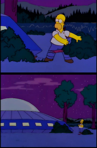Homer tip of spaceship iceberg Blank Meme Template