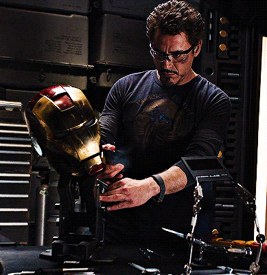 Tony Stark welding helmet Blank Meme Template