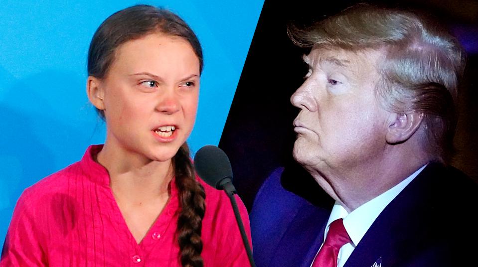 Greta Thunberg and Donald Trump Blank Meme Template