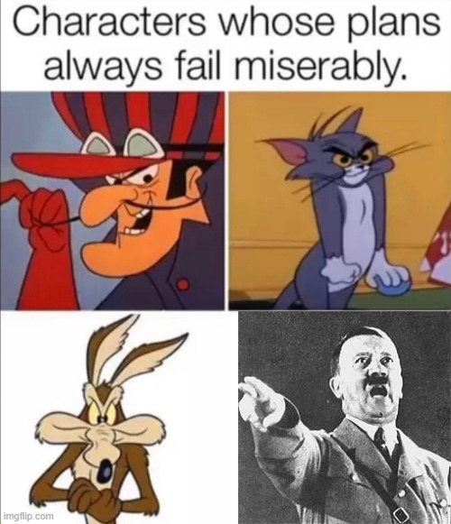 Characters whose plans always fail miserably | image tagged in characters whose plans always fail miserably | made w/ Imgflip meme maker