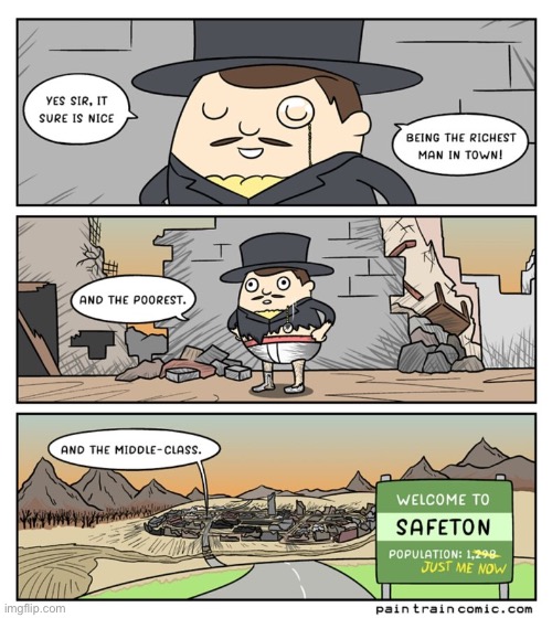 image tagged in comics,paintrain,last person,destroyed city | made w/ Imgflip meme maker
