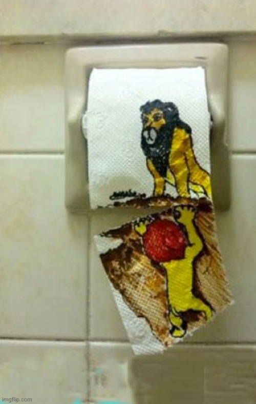 scar preparing to cut one loose | image tagged in lion king toilet roll | made w/ Imgflip meme maker