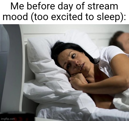 N wodr go brrrrrrr | Me before day of stream mood (too excited to sleep): | image tagged in sleepless night | made w/ Imgflip meme maker