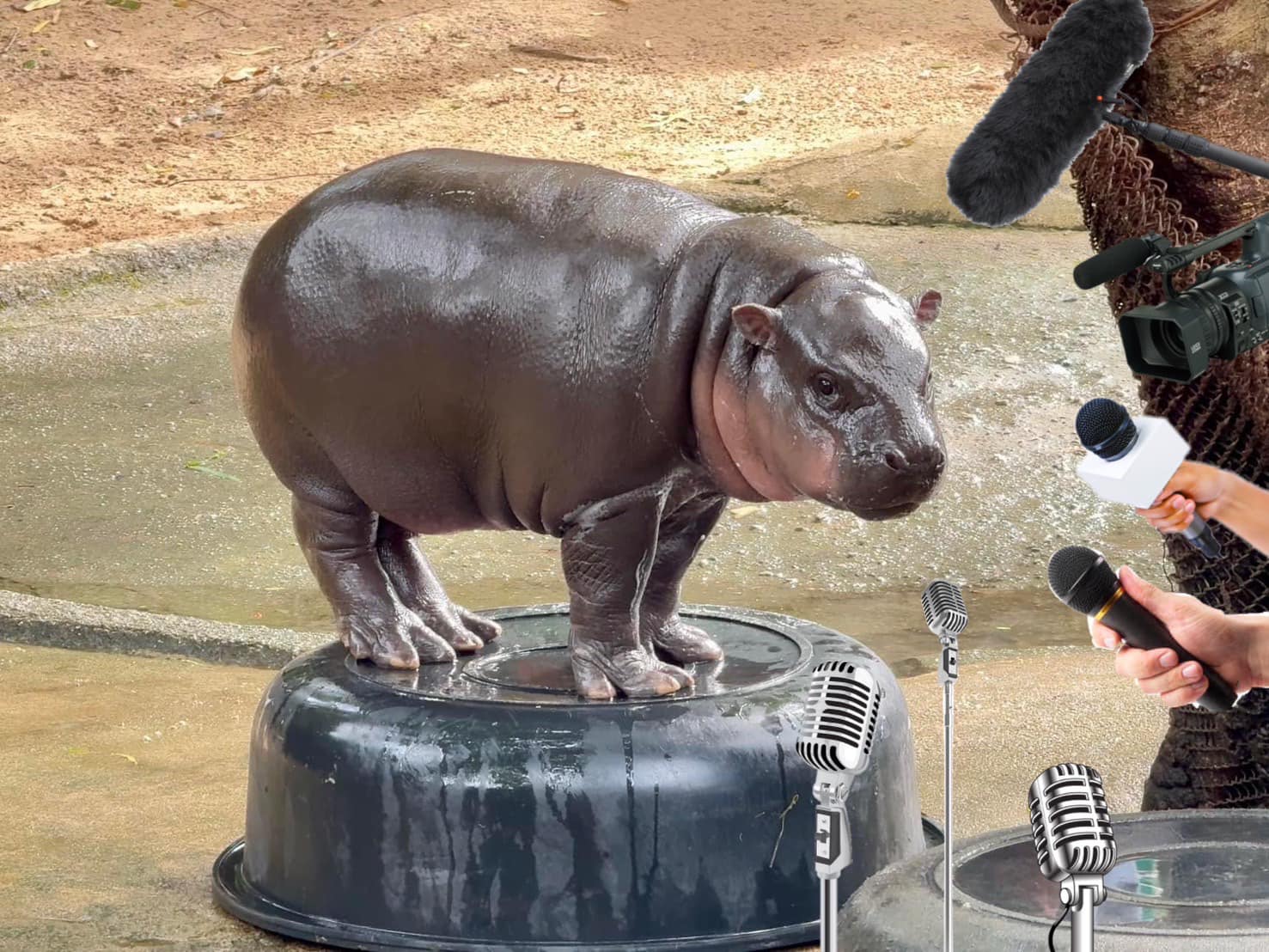 Moo deng speech Blank Meme Template