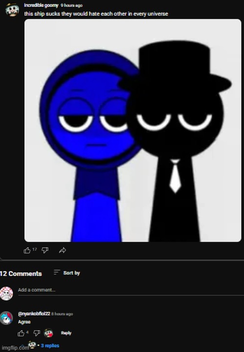 nyanko hates the jevin x black ship, confirmed | image tagged in sprunki,jevin,black | made w/ Imgflip meme maker