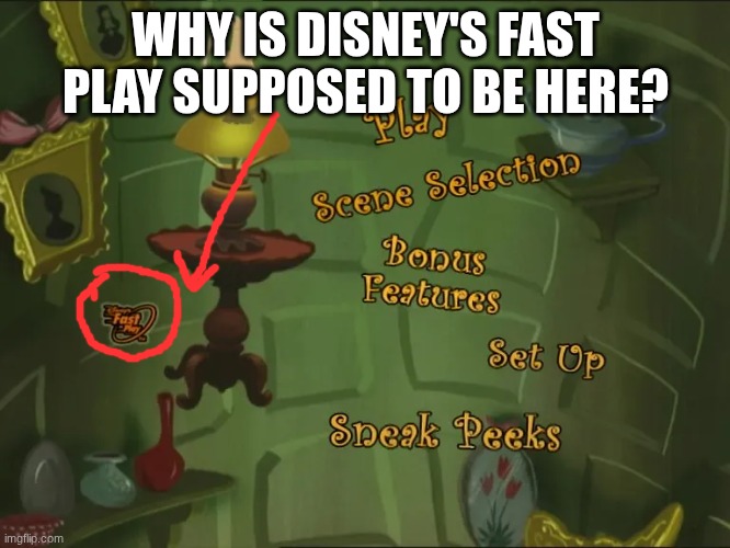 Why is Disney's Fast Play supposed to be here? | WHY IS DISNEY'S FAST PLAY SUPPOSED TO BE HERE? | image tagged in disneys fast play,alice in wonderland,dvd,uk | made w/ Imgflip meme maker