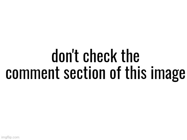 don't check the comment section of this image | made w/ Imgflip meme maker