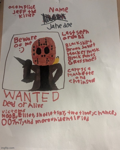 Jason Wanted Poster | image tagged in forsaken,jason | made w/ Imgflip meme maker