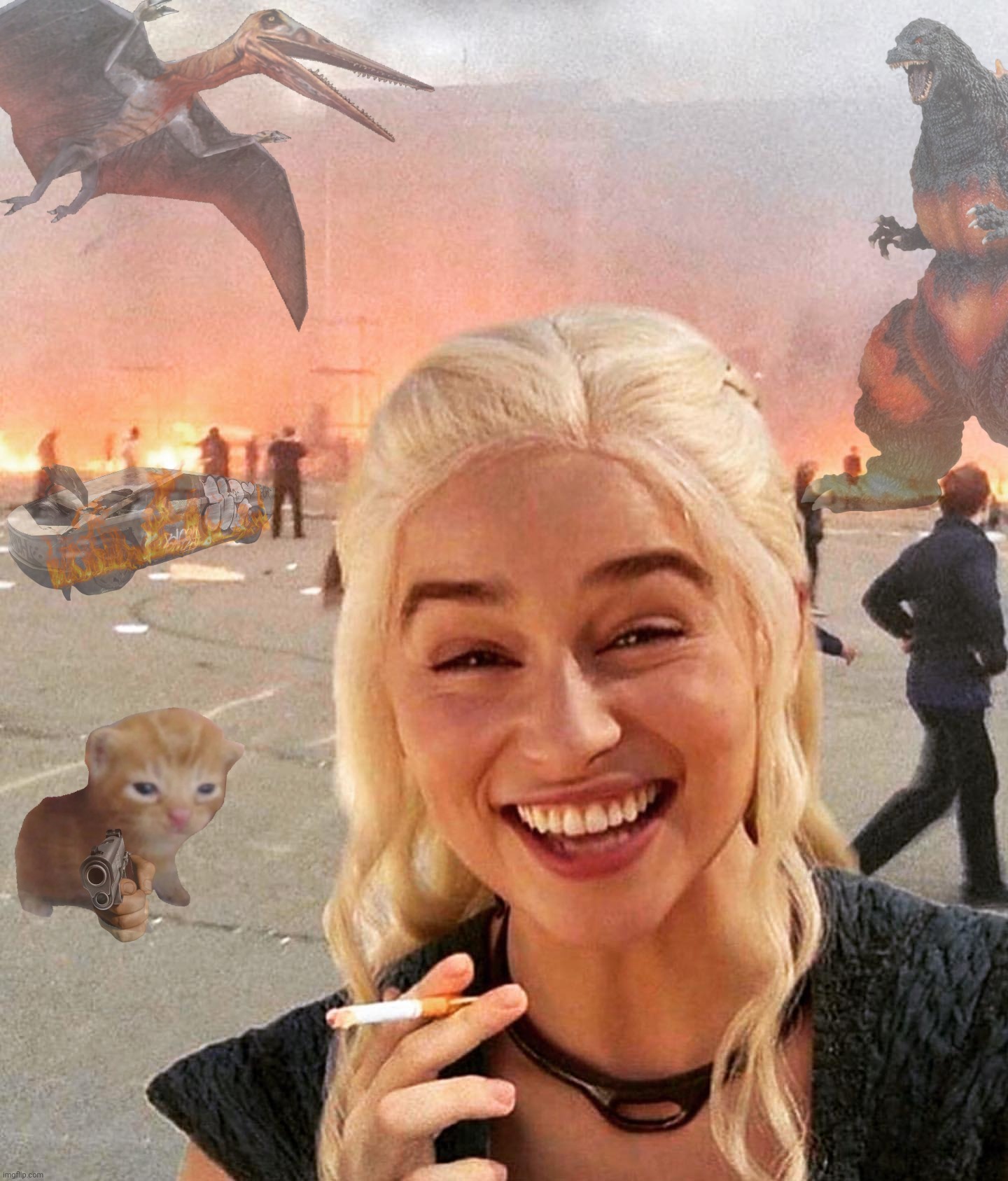 disaster smoker girl | image tagged in disaster smoker girl | made w/ Imgflip meme maker
