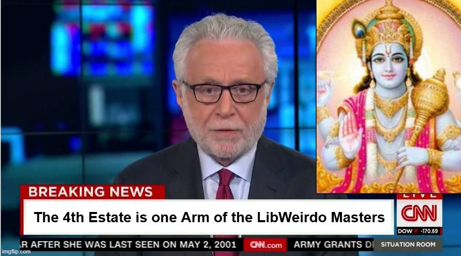 CNN "Wolf of Fake News" Fanfiction | The 4th Estate is one Arm of the LibWeirdo Masters | image tagged in cnn wolf of fake news fanfiction | made w/ Imgflip meme maker