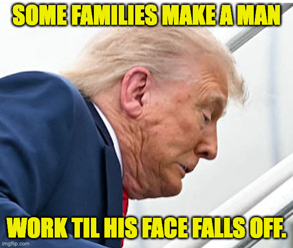 It ain't right. | SOME FAMILIES MAKE A MAN; WORK TIL HIS FACE FALLS OFF. | image tagged in memes,face off | made w/ Imgflip meme maker