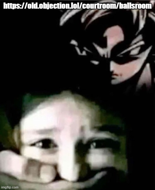 https://old.objection.lol/courtroom/ballsroom | https://old.objection.lol/courtroom/ballsroom | image tagged in goku kidnap | made w/ Imgflip meme maker