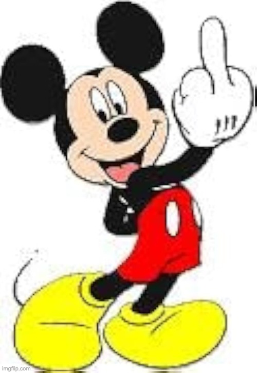 mickey mouse middle finger | image tagged in mickey mouse middle finger | made w/ Imgflip meme maker