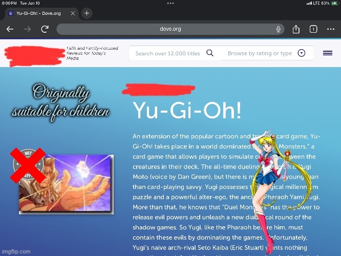 Yu-Gi-Oh! The Movie (2004) | Originally suitable for children | image tagged in yugioh,sailor moon,anime,board games,boycott,movie | made w/ Imgflip meme maker
