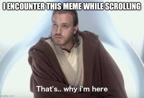 Thats why im here | I ENCOUNTER THIS MEME WHILE SCROLLING | image tagged in thats why im here | made w/ Imgflip meme maker