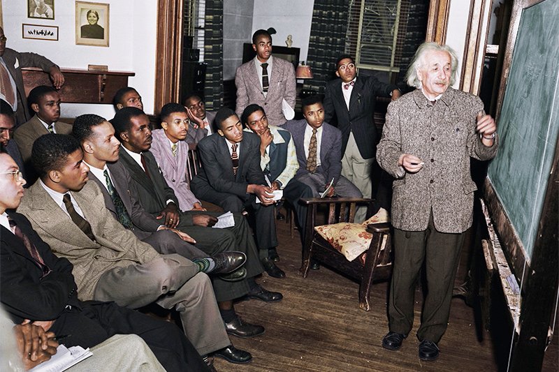 Einstein Teaching Black Student Blank Meme Template