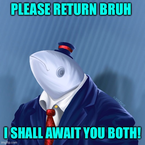 PLEASE RETURN BRUH I SHALL AWAIT YOU BOTH! | made w/ Imgflip meme maker
