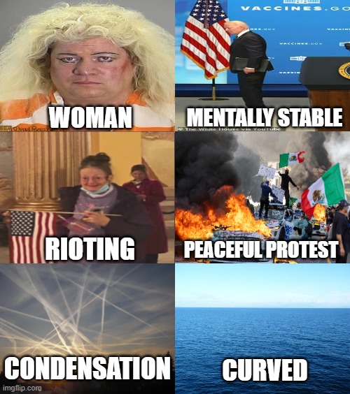 Language of the Communist | MENTALLY STABLE; WOMAN; RIOTING; PEACEFUL PROTEST; CONDENSATION; CURVED | image tagged in the great awakening | made w/ Imgflip meme maker