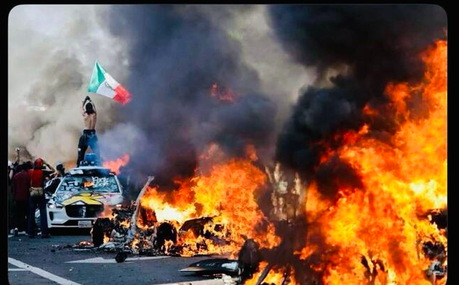 LA Riots burning Blank Meme Template