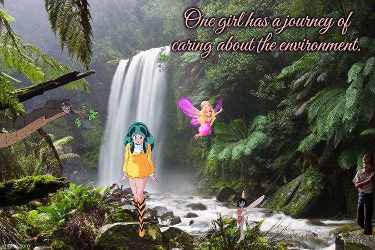 Care about the environment | One girl has a journey of caring about the environment. | image tagged in environment,girls,disney,disney plus,jungle,fairy | made w/ Imgflip meme maker