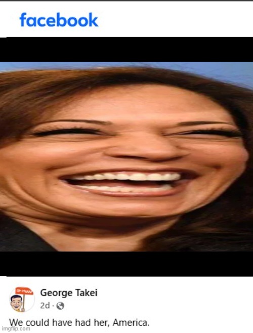 What a loss... | image tagged in george takei on kamala harris,we could have had her america,retard kamala | made w/ Imgflip meme maker