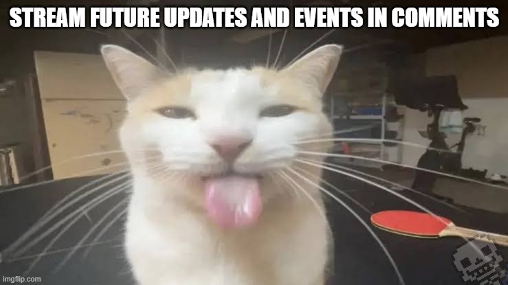#1 | STREAM FUTURE UPDATES AND EVENTS IN COMMENTS | image tagged in milly the silly cat bleh cat,sans of topic | made w/ Imgflip meme maker