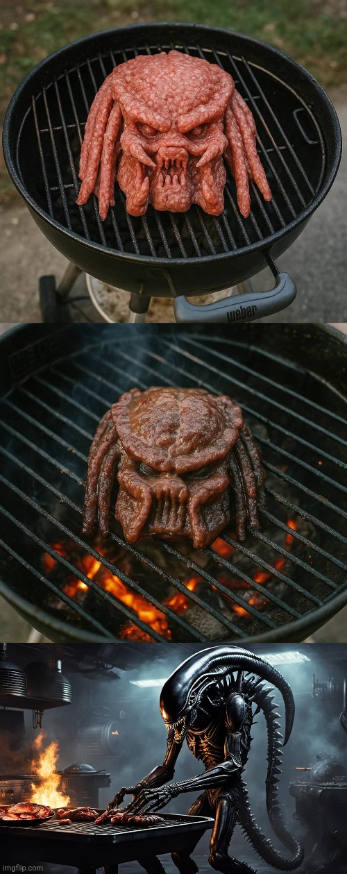 Predator Burger ala Xenomorph | image tagged in alien,predator,burger,xenomorph,style | made w/ Imgflip meme maker