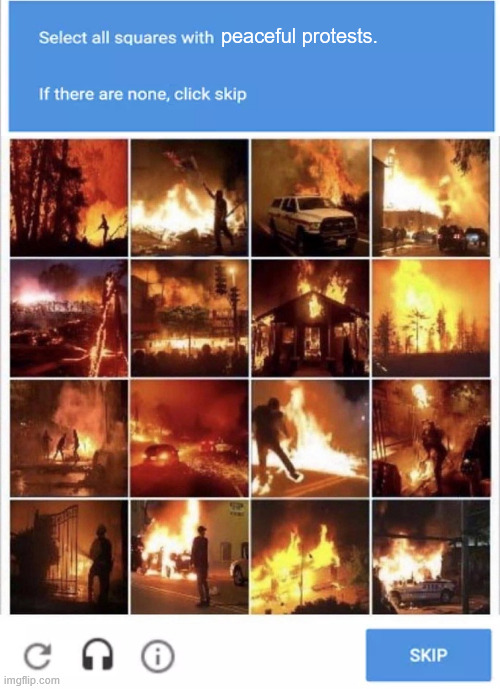 What do you choose tells you who you are | peaceful protests. | image tagged in captcha meme,political meme | made w/ Imgflip meme maker