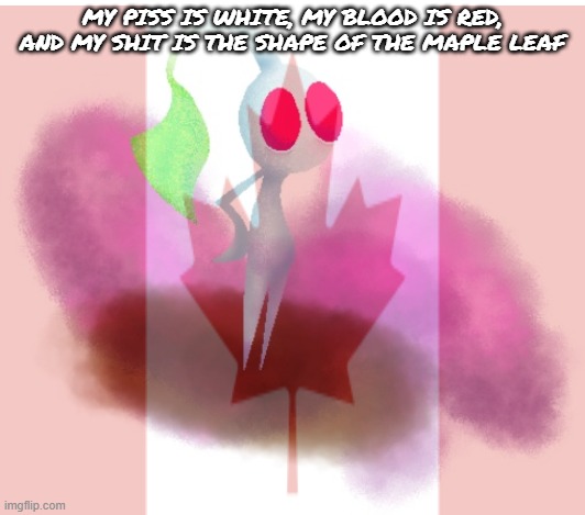 MY PISS IS WHITE, MY BLOOD IS RED, AND MY SHIT IS THE SHAPE OF THE MAPLE LEAF | made w/ Imgflip meme maker