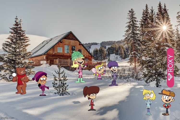 Little Bear's Snowball Fight | image tagged in the loud house,nickelodeon,lori loud,lincoln loud,ronnie anne santiago,snowboarding | made w/ Imgflip meme maker