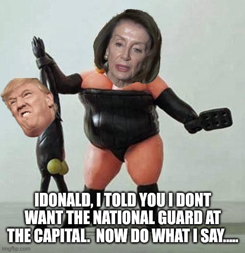 piggy bdsm | IDONALD, I TOLD YOU I DONT WANT THE NATIONAL GUARD AT THE CAPITAL.  NOW DO WHAT I SAY..... | image tagged in piggy bdsm | made w/ Imgflip meme maker