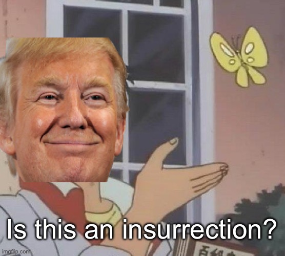 Trampling on rights to protest | Is this an insurrection? | image tagged in memes,is this a pigeon | made w/ Imgflip meme maker