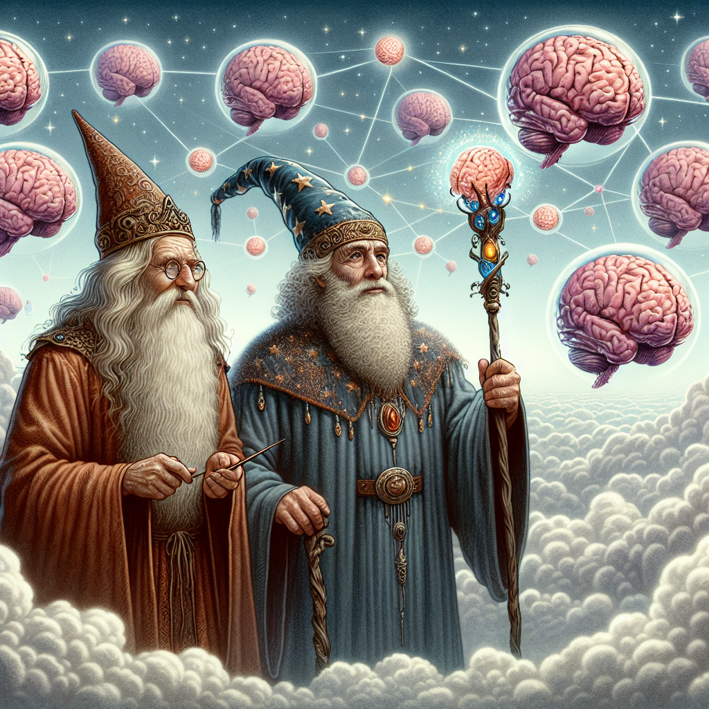 FLOATING BRAINS AND TWO OLD WIZARDS Blank Meme Template