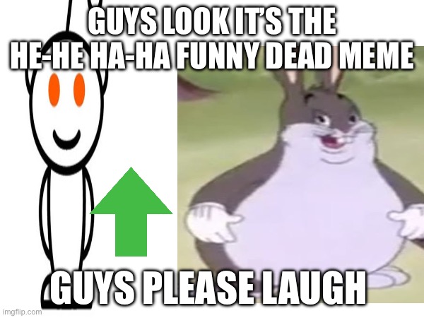 I fucking hate Reddit | GUYS LOOK IT’S THE HE-HE HA-HA FUNNY DEAD MEME; GUYS PLEASE LAUGH | made w/ Imgflip meme maker