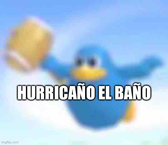 naked king dedede flying | HURRICAÑO EL BAÑO | image tagged in naked king dedede flying | made w/ Imgflip meme maker