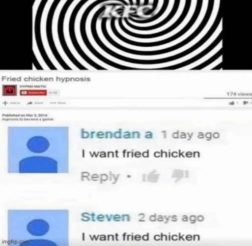 Fried chicken hypnosis | made w/ Imgflip meme maker