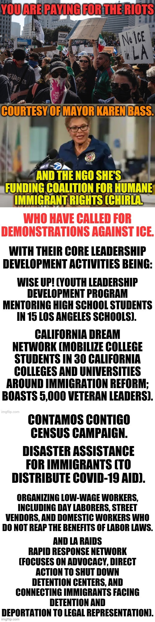 Attention Los Angeles Taxpayers... | image tagged in memes,mayor,karen bass,make you,pay,rioters | made w/ Imgflip meme maker