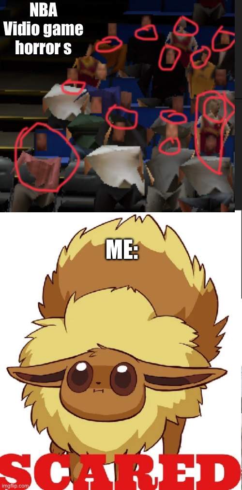 Don’t play 2K25 Arcade Edition | NBA Vidio game horror s; ME: | image tagged in scared eevee meme | made w/ Imgflip meme maker