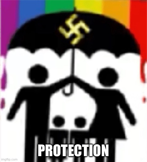 Saves family's | PROTECTION | image tagged in homophobic,nazi,anti_lgbt | made w/ Imgflip meme maker