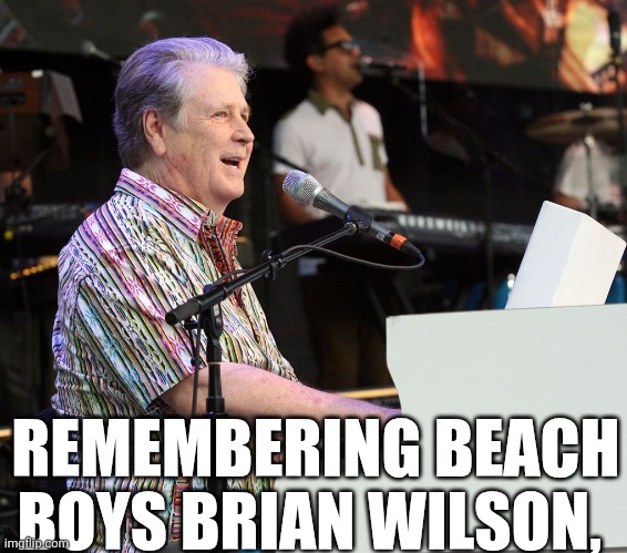 Remembering Beach Boys Brian Wilson | REMEMBERING BEACH BOYS BRIAN WILSON, | image tagged in chrisjoines1 | made w/ Imgflip meme maker