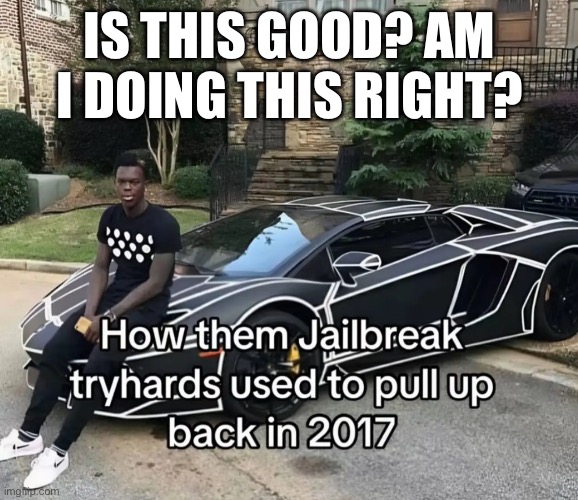 Idk what I’m doing here, just getting the hang of things | IS THIS GOOD? AM I DOING THIS RIGHT? | made w/ Imgflip meme maker