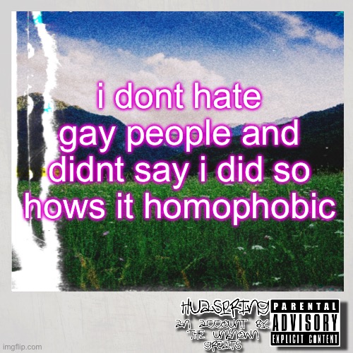 HuaSpring Temp | i dont hate gay people and didnt say i did so hows it homophobic | image tagged in huaspring temp | made w/ Imgflip meme maker